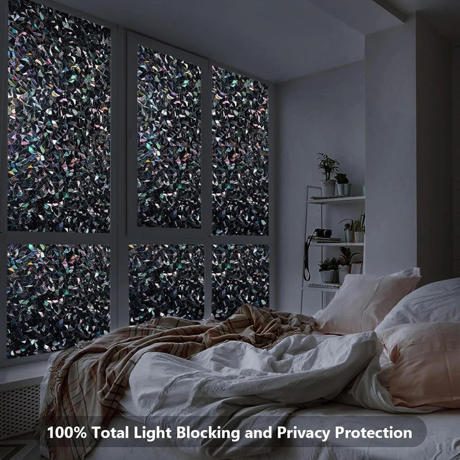 Frosted Black Window Privacy Film – Easy Installation, 100% Opaque & Removable