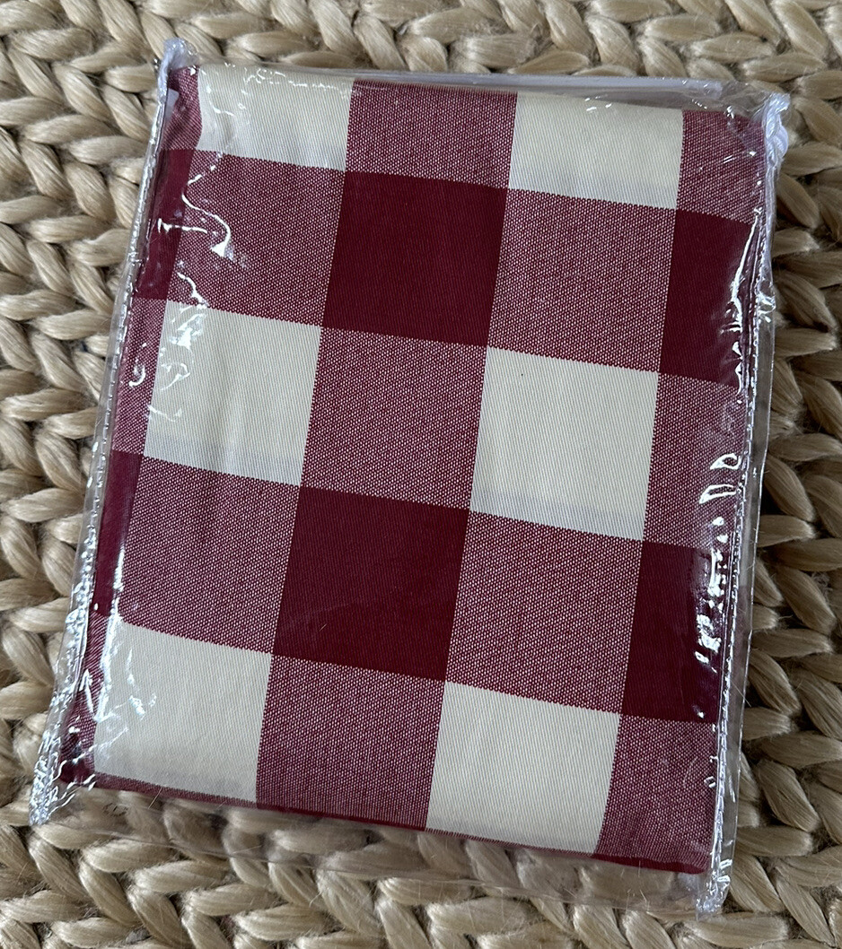 new THE VERMONT COUNTRY STORE Pair Tab Top Curtains Drapes Buffalo Check 84 x 54