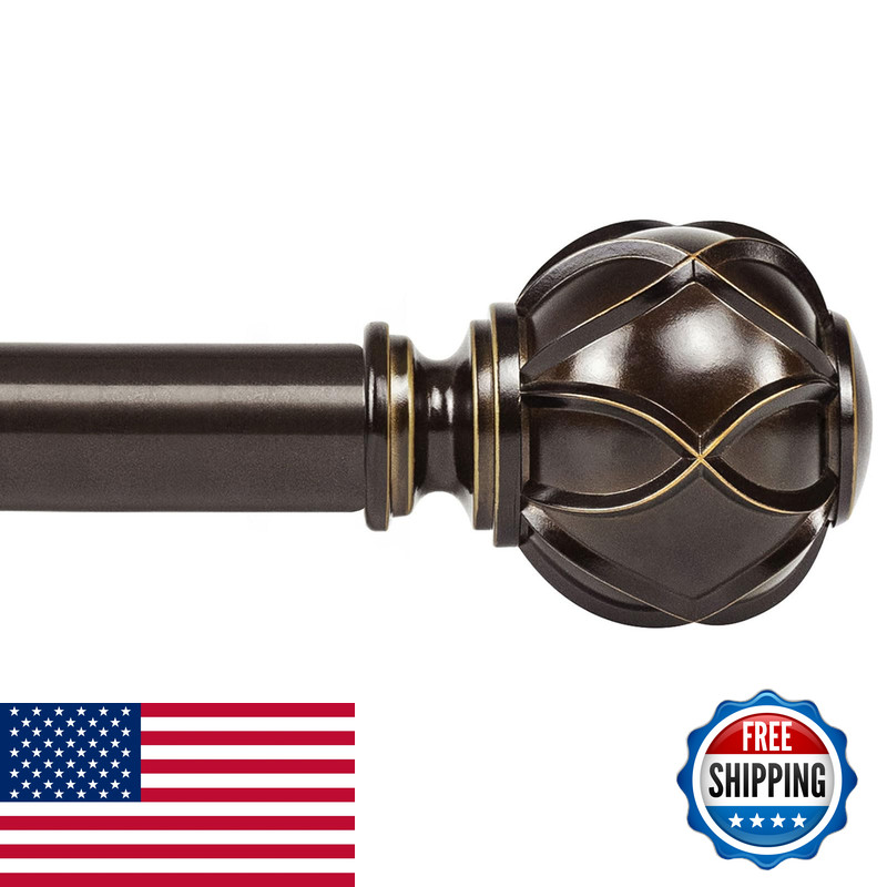 Kamanina Curtain Rods For Windows 72 To 144 Inches 6-12Ft Long Heavy Duty