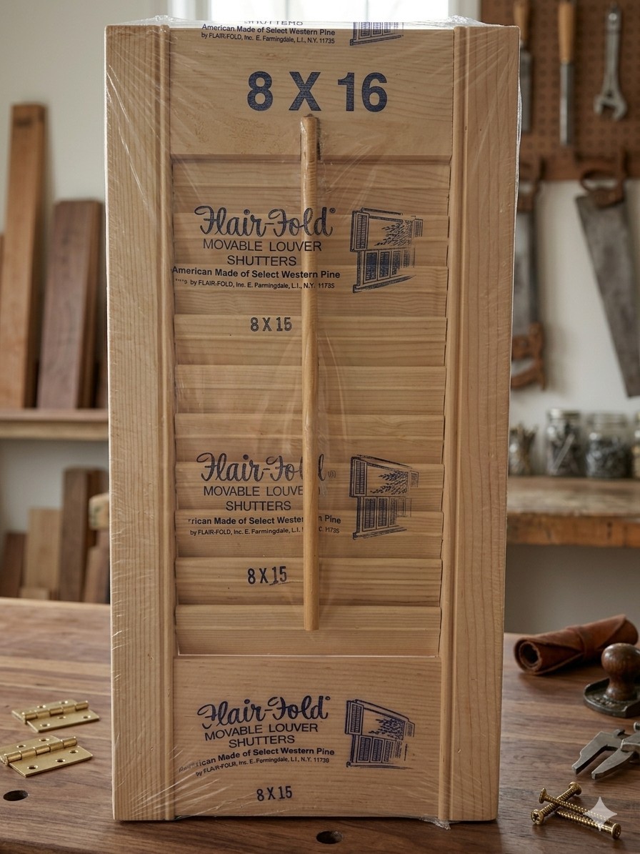 New Vintage Flair-Fold Movable Louver Shutters – 8×16 – Select Western Pine