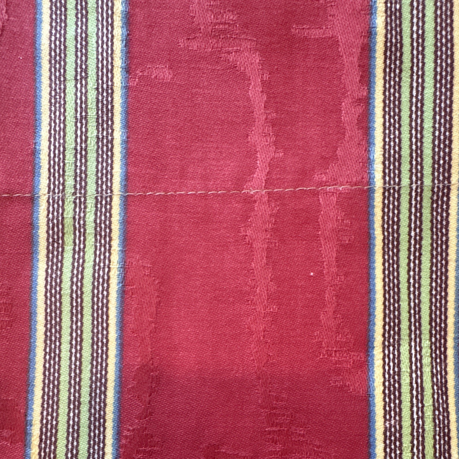 NEW Open Box, Rod-Pocket, Lined, Single Valence, 50×18, Red-striped Scalloped