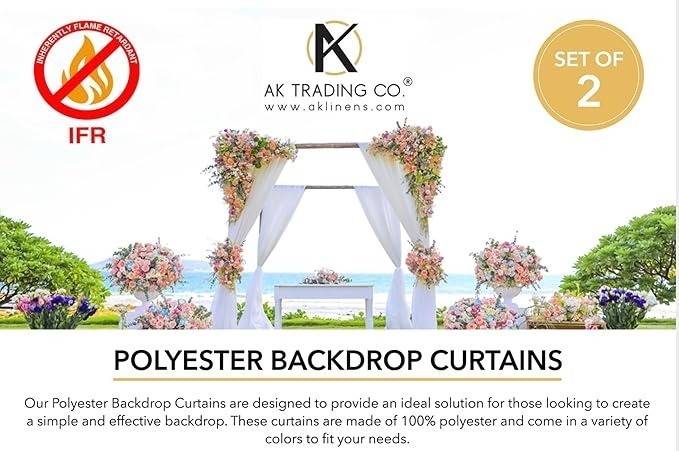 10 Feet X 8 Feet IFR Polyester Backdrop Drapes Curtains Panels with Rod Pockets