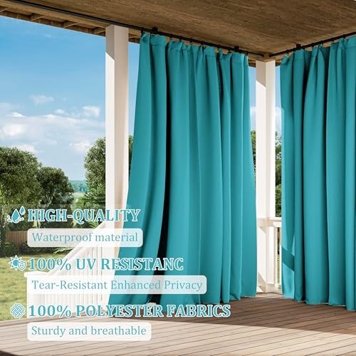 Universal Replacement Privacy Curtains for 12’×14′ Gazebo – Waterproof 4-Panels