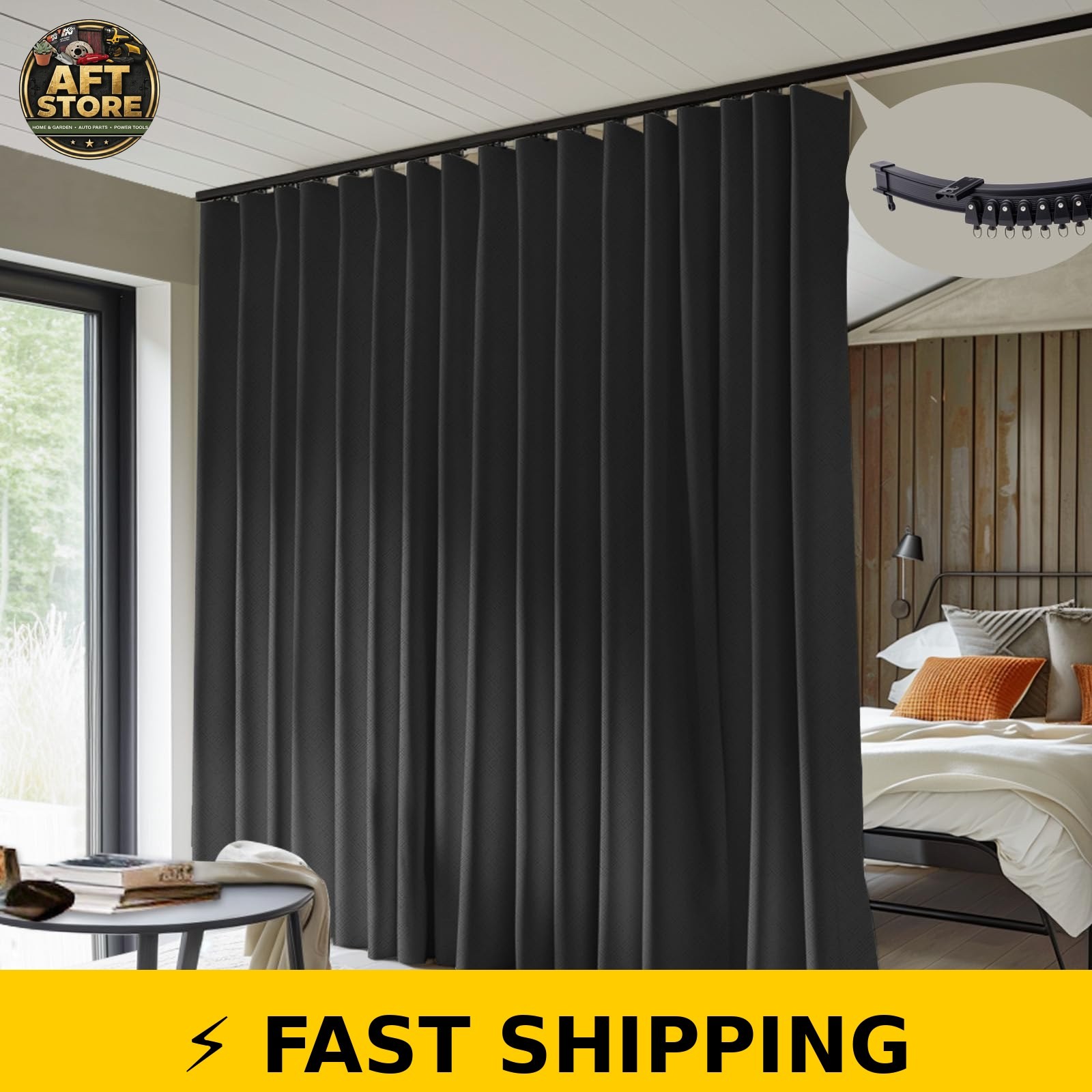 MaKefeile 100% Blackout Room Divider Curtains Set – 8FT