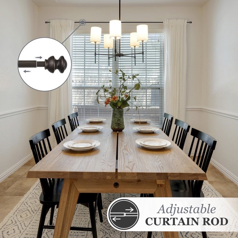 Telescoping Decorative Curtain Rod 48-86 Inch Light Medium Weight Curtains New