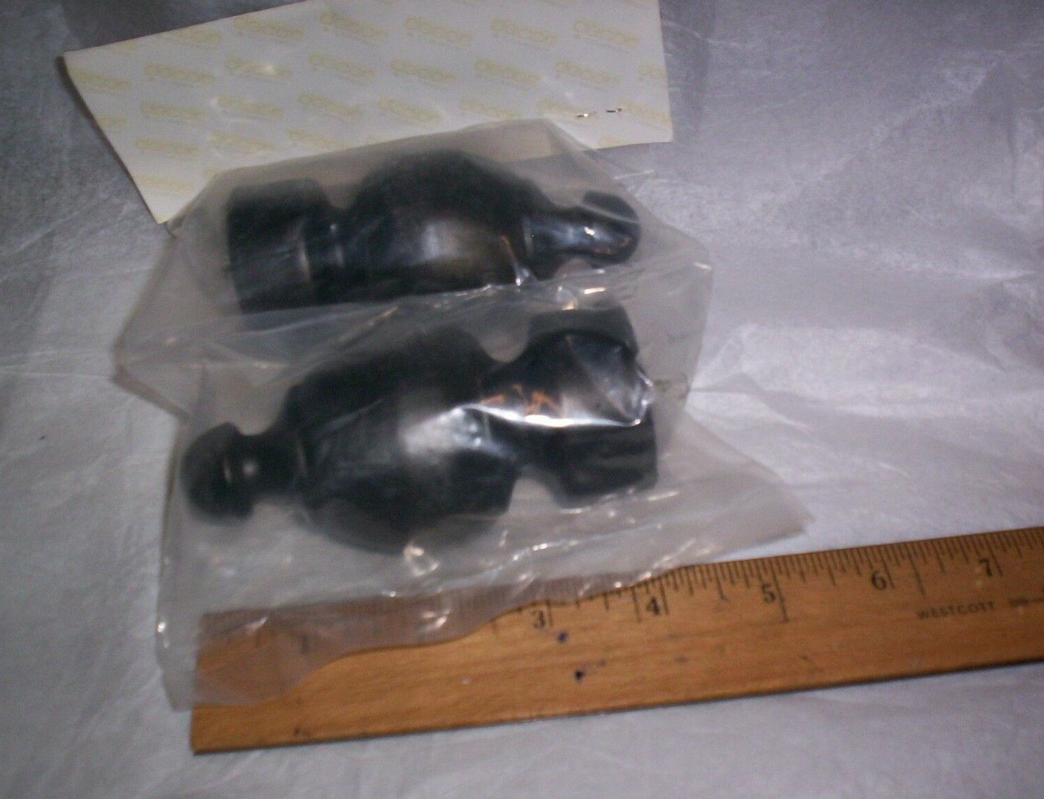 2ea WOODEN CURTAIN FINIALS 4.25″ long for 1.25″ diam. POLE, color BLACK. Sealed
