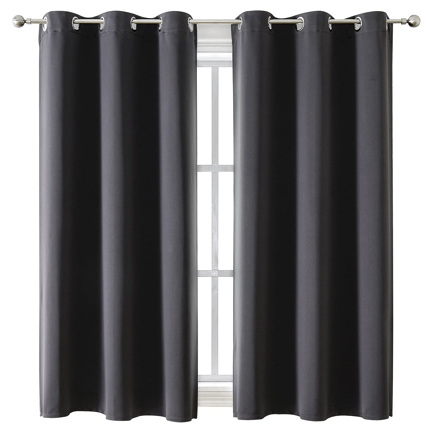 ChrisDowa Blackout Curtains for Bedroom and Living Room 63 Inches Long 2 Panels