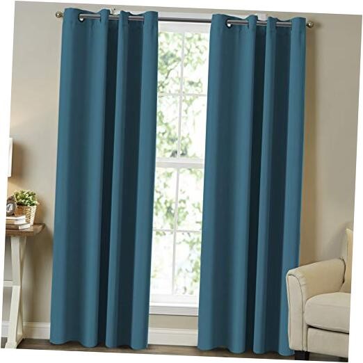 Blackout Curtains for Bedroom Extra Long 52″W x 108″L (Pack of 2) Dark Teal