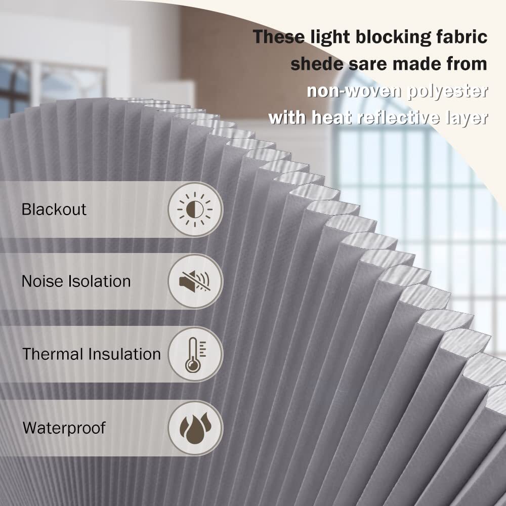 LUCKUP Arch Window Shades Light Filtering/Blackout Semi Circular Cellular Blinds