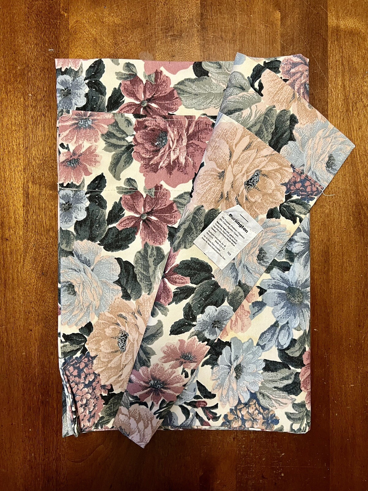 Burlington Floral Flower Valance Chic Cabin Country Cottage 15.5″ X 83″ VTG USA