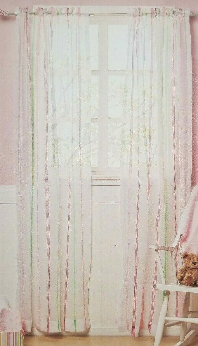 Little Boutique Ribbon Window Drape Panel 43″ x 84″ NIP