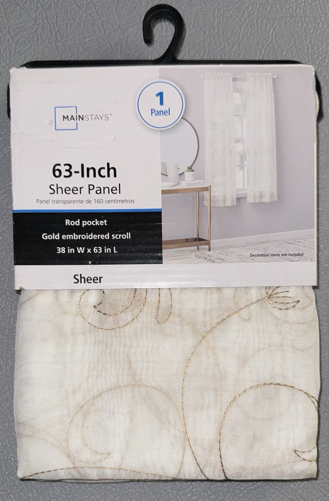 63 inch sheer panel Curtain *NEW*