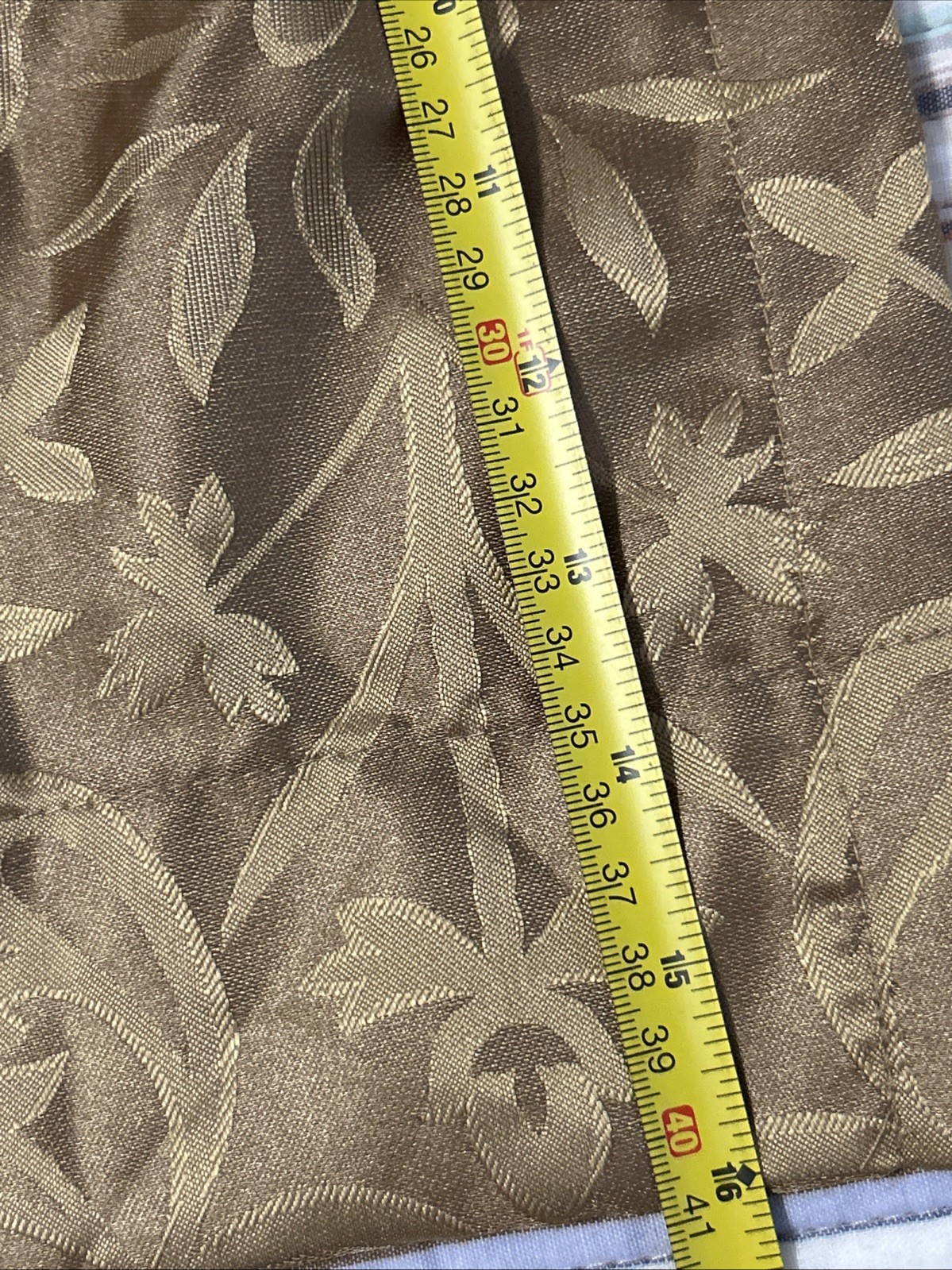(2) Cindy Crawford Gold Pleated 48 in Valances Leaf Pattern