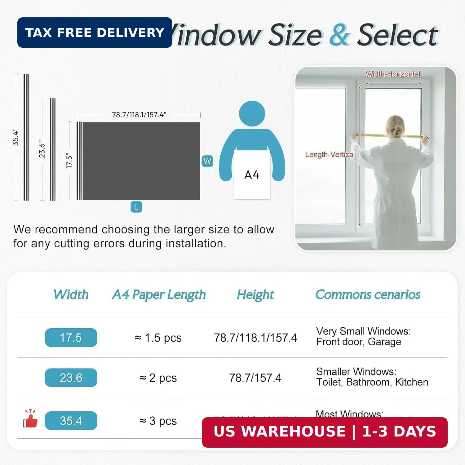 DOWELL One Way Window Privacy Film with Tools, Black Silver 17.5″ x 157.5″ | Win