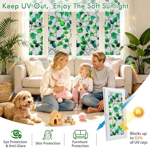 Rainbow Window Privacy Film,Heat Control,UV 17.5*78.5 Ivy Jade | Rainbow