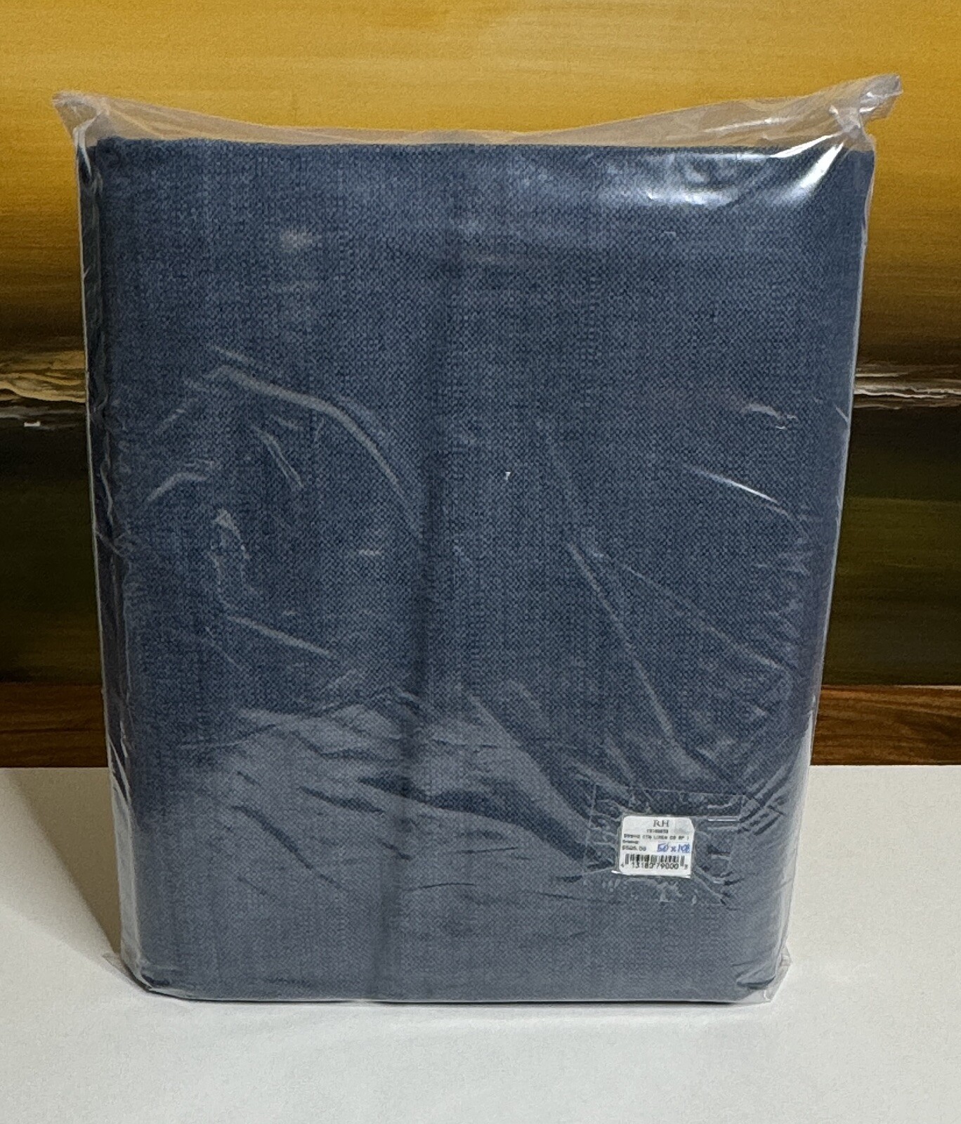 Restoration Hardware Brushed Linen Cotton Drapery 50″W x 108”L Indigo NEW $299