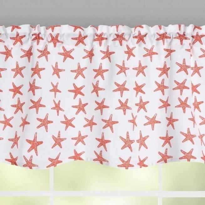 Starfish shell Window Valance 52”W x 18”L – Beach Coastal decor