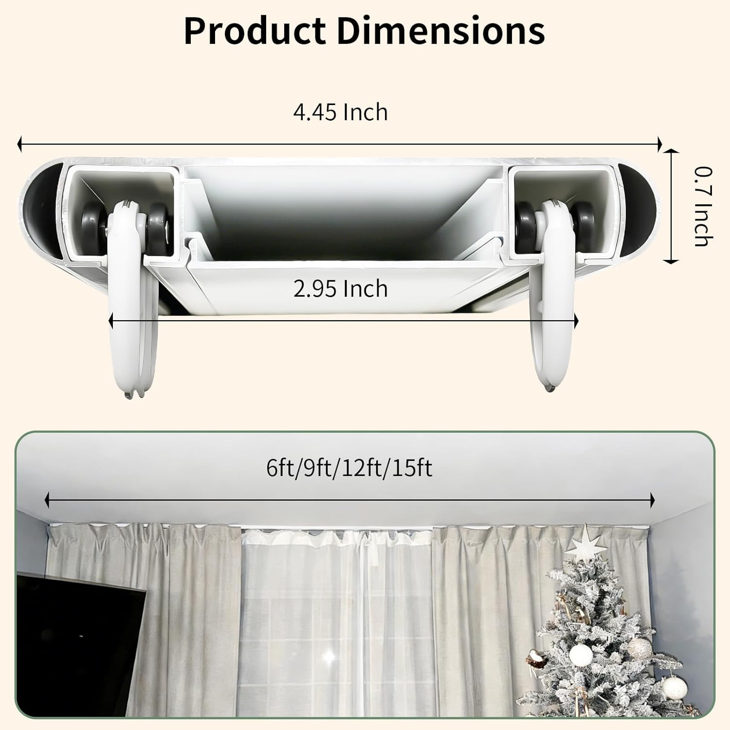 Double Curtain Track Ceiling Mount White New Model Double Track Curtain Rail Set