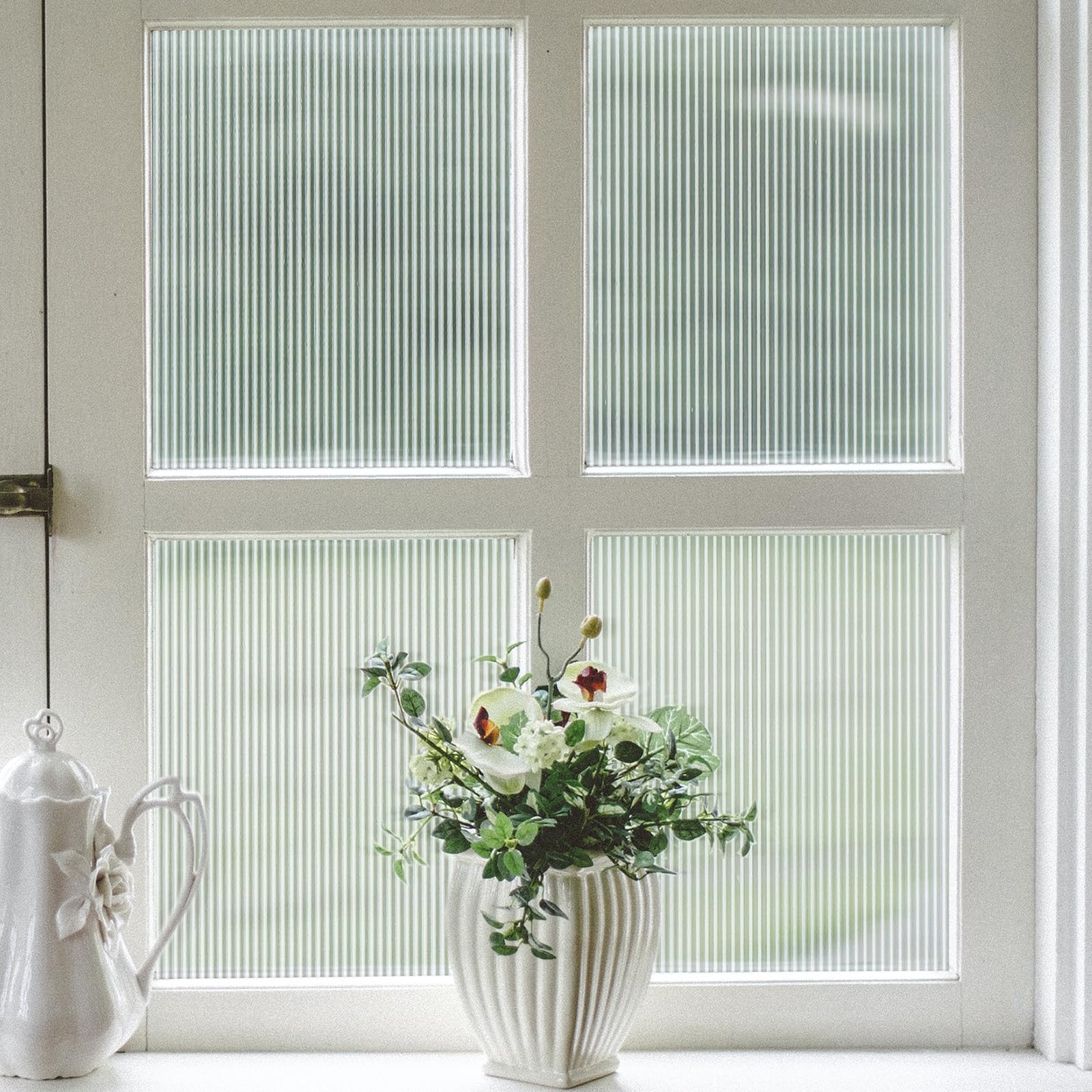 VELIMAX Reeded Glass Window Film, Privacy 17.3×78.7 inches,