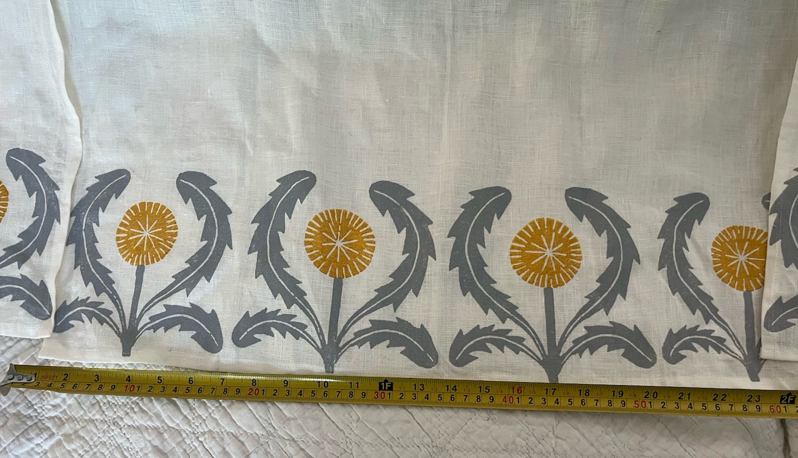 Dandelions! 6 Panels Cafe Custom Curtain Linen Panels Stenciled Etsy Thistles
