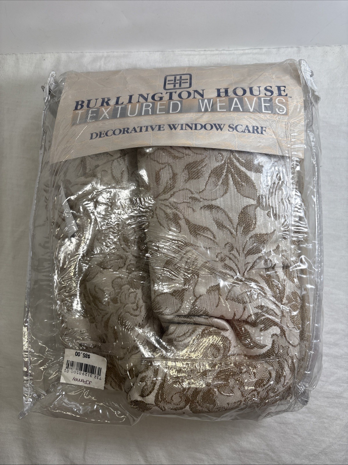 Vintage NOS Burlington House Versatile Window Scarf 40″ Wide & 216″ Long