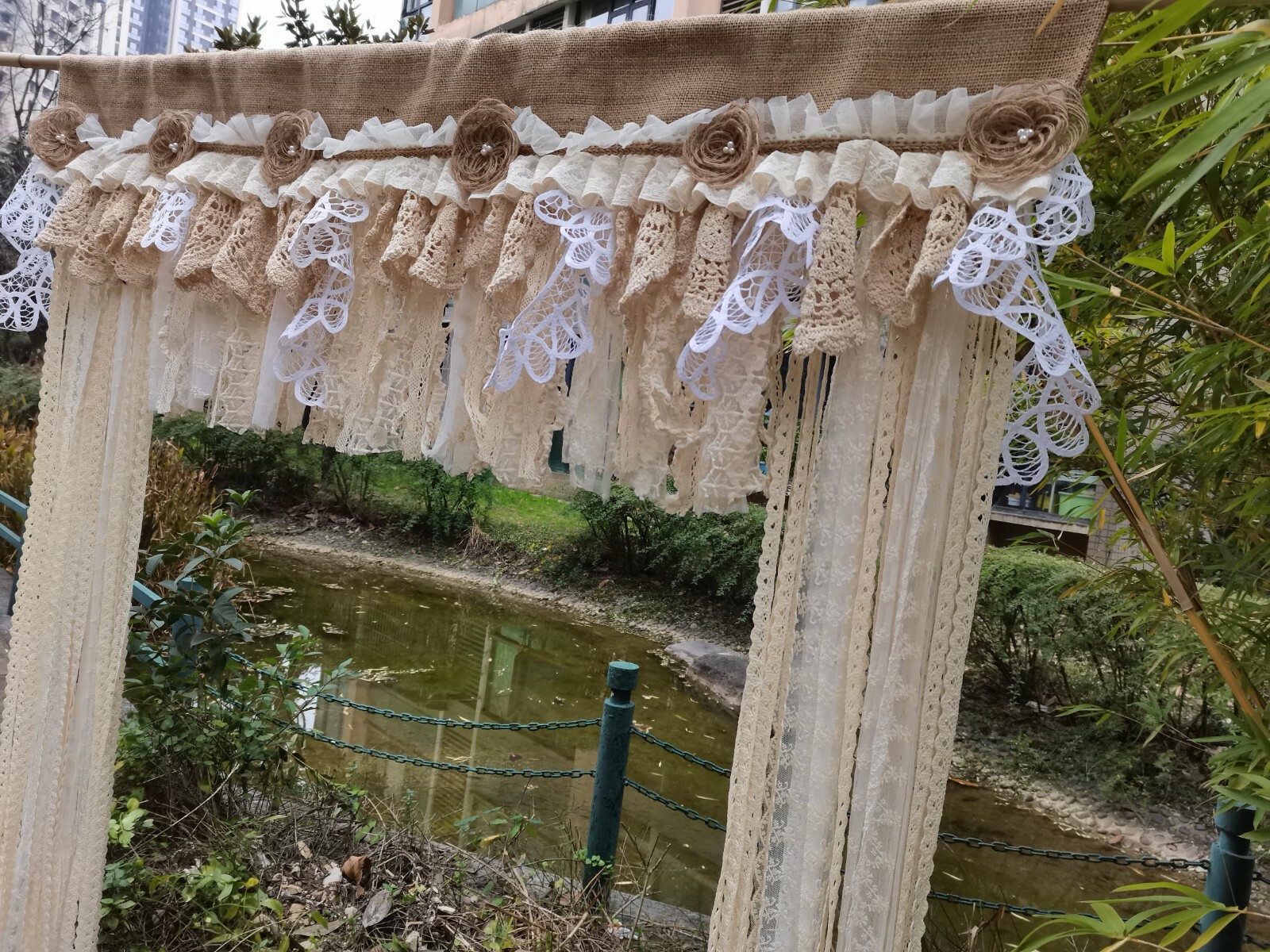 Rustic Vintage Unique Bedroom Valance Burlap Kitchen Valance Curtain Wedding
