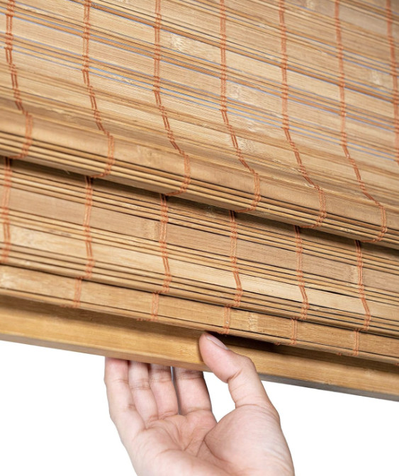 Chicology Bamboo Roman Shades – Squirrel Brown, 23″ W X 48″ H