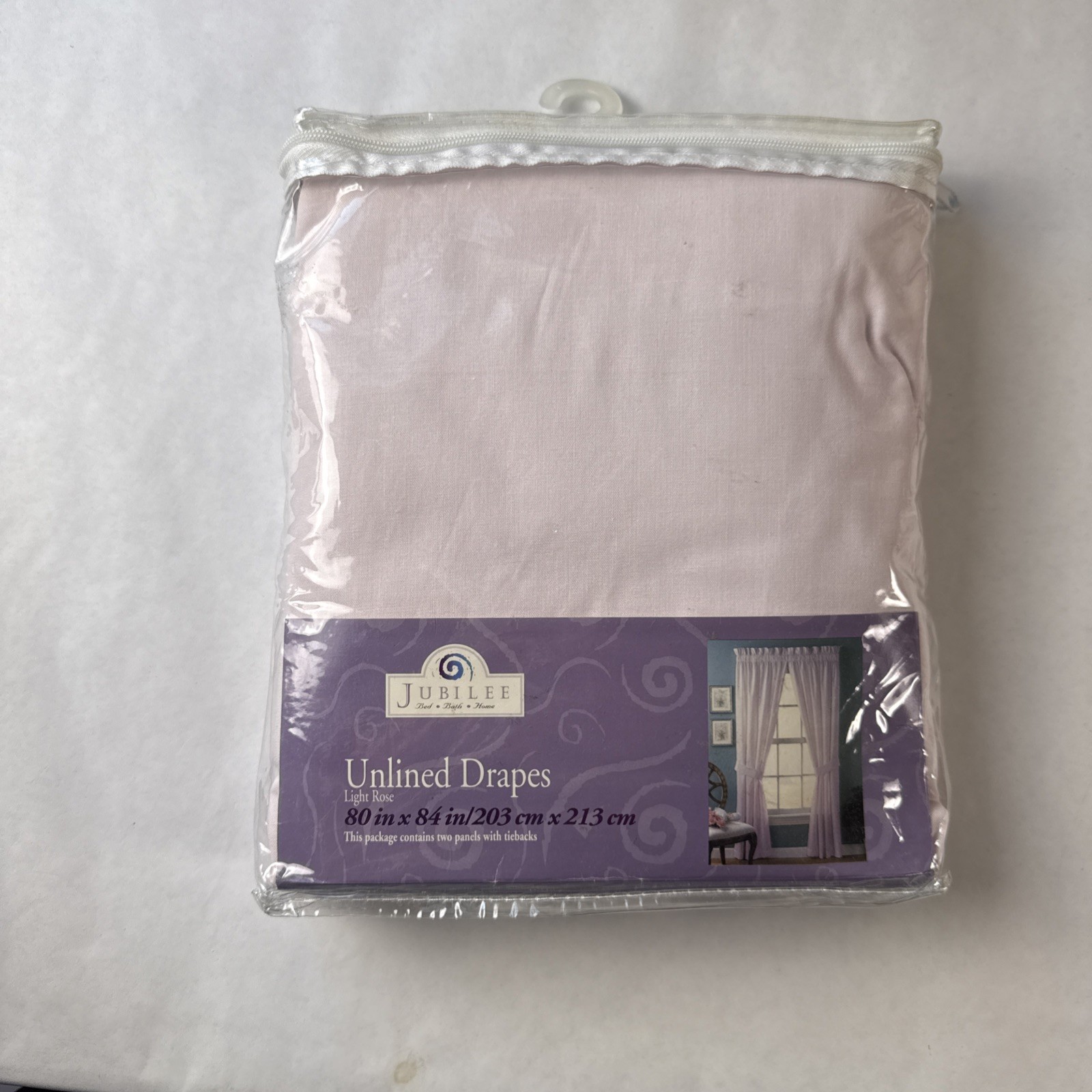Jubilee Ashley Unlined Drapes Curtains 2 Panels Light Rose 80×84
