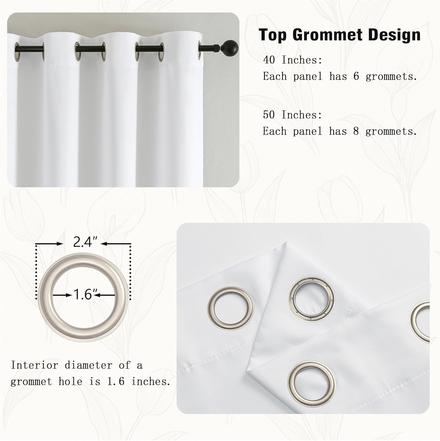 Pure White Window Valance for Kitchen 14 Inches Long 2 Panels Set, Light Filteri