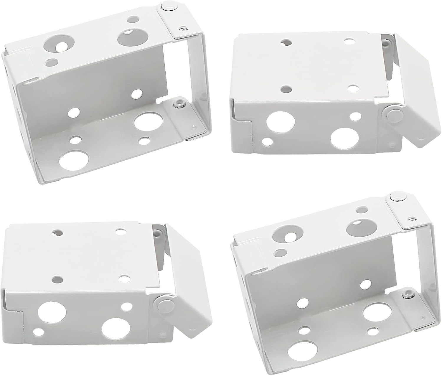 4PCS Blind Brackets, 2.5 Inch White Low Profile Box Mounting Brackets for Window