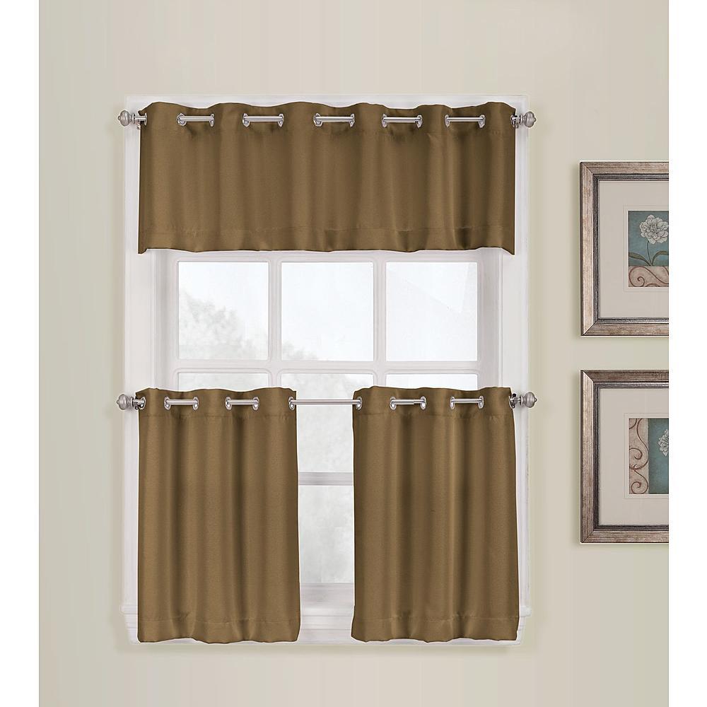 Simply Window Summit Mocha One (1) Pair of Tiers Grommet Tier Pair 56×36″