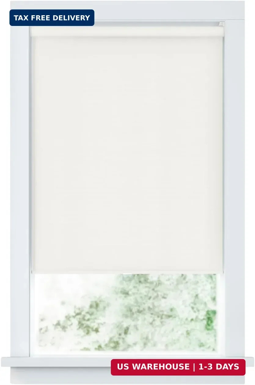 LEVOLOR Basics Cordless Blackout Fabric Roller Shades, White, 33″ W x 72″ H | Ro