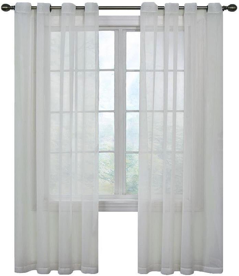 NEW Sheer Voile Grommet Window Curtain Odor Neutralizing Bedroom Living Room Pan