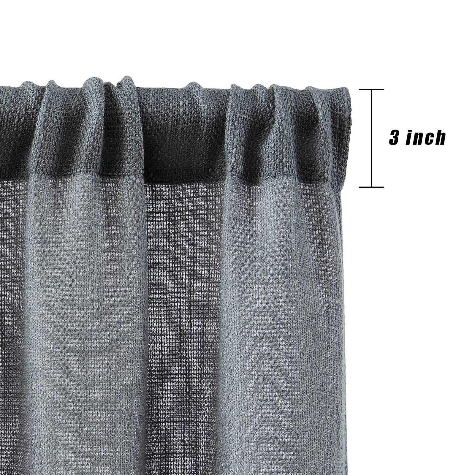 Valea Home Soft Burlap Short Curtains Rustic Natural Rod Pocket Curtain Panel…