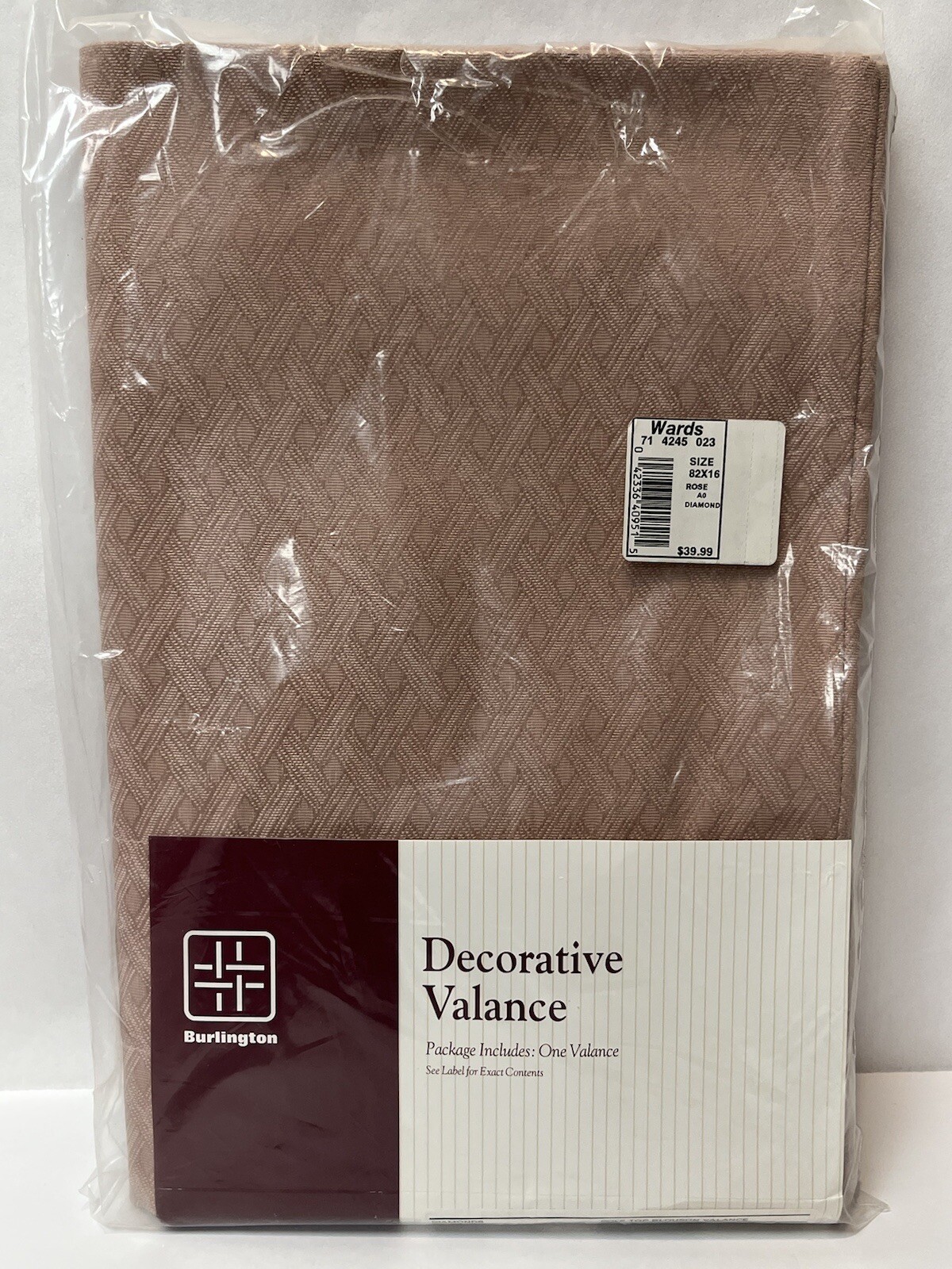 Vintage NOS Burlington Blouson Valance ROSE 82”x 16” MADE IN USA