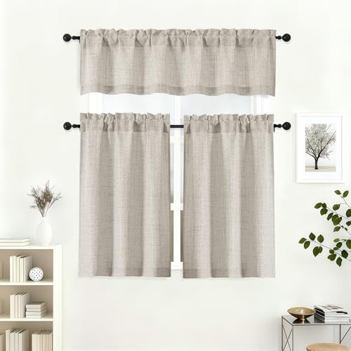 Valance for Window 14 Inch Length, Light 60″W x 14″L (Pack of 1) Linen