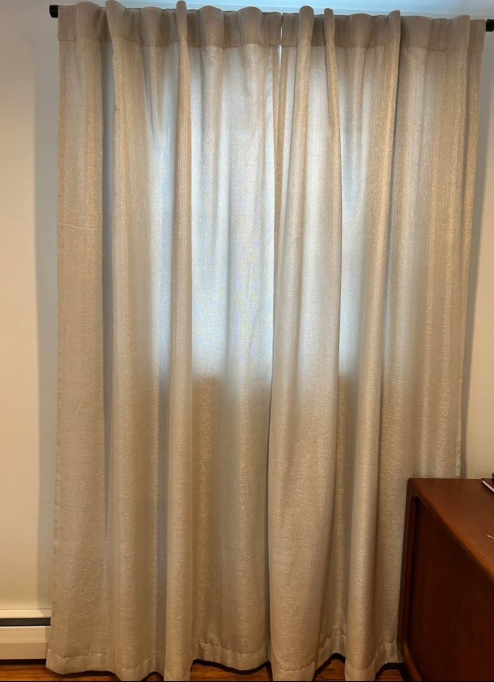 Four Blackout Curtain Panels Rod Pole Pocket Shimmery Grey Midweight 46”x91”