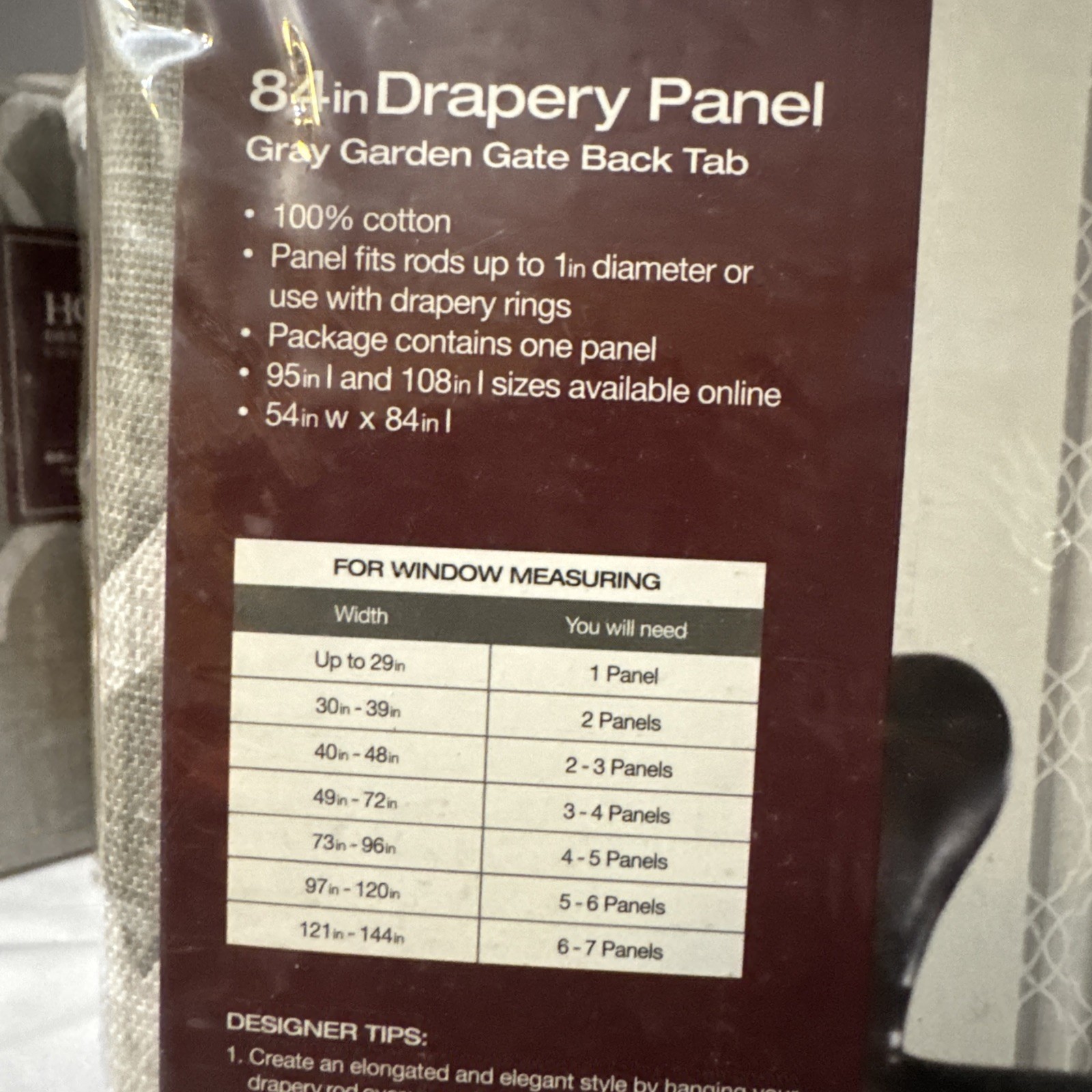 Home Decorators Collection Garden Gate Light Filtering Window Panel (50×84)
