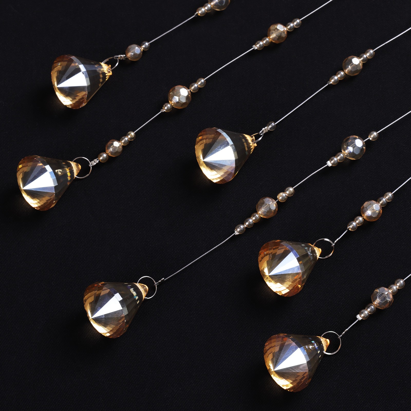 20/40 Line Crystal Beaded Curtain Hanging Door Glass Room Divider Festival Decor