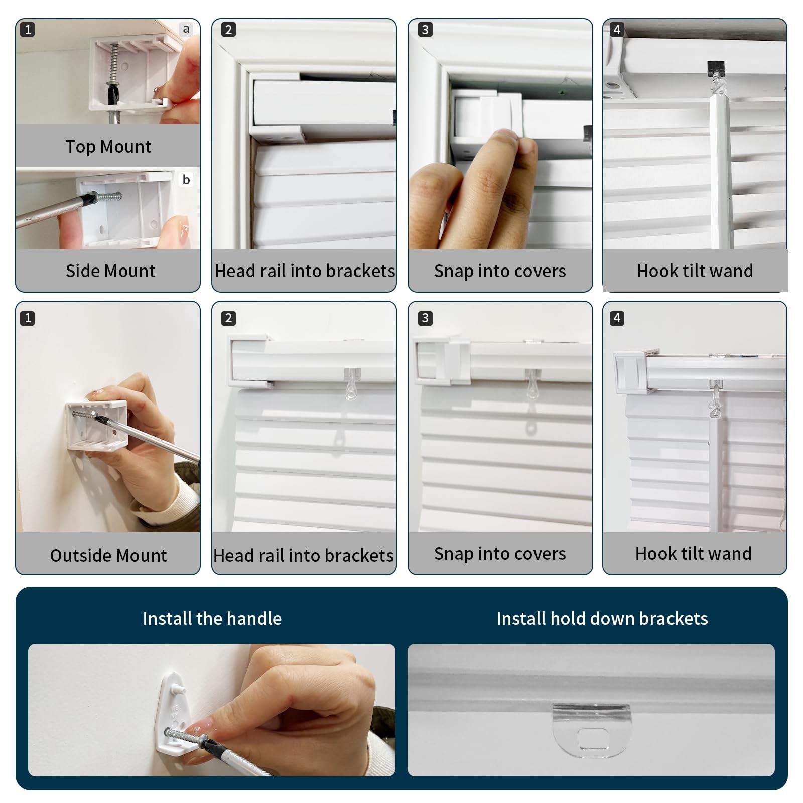 Cordless 1”Venetian Horizontal Mini Blinds for Indoor Windows(22″ W×36″ H)