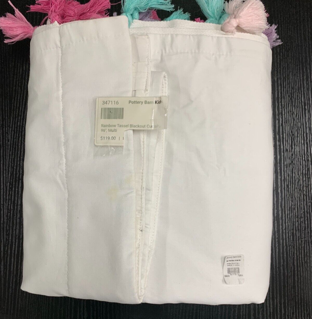 Pottery Barn Kids Tassel Blackout Curtain Panel Rainbow READ! 44×96″ #A1241