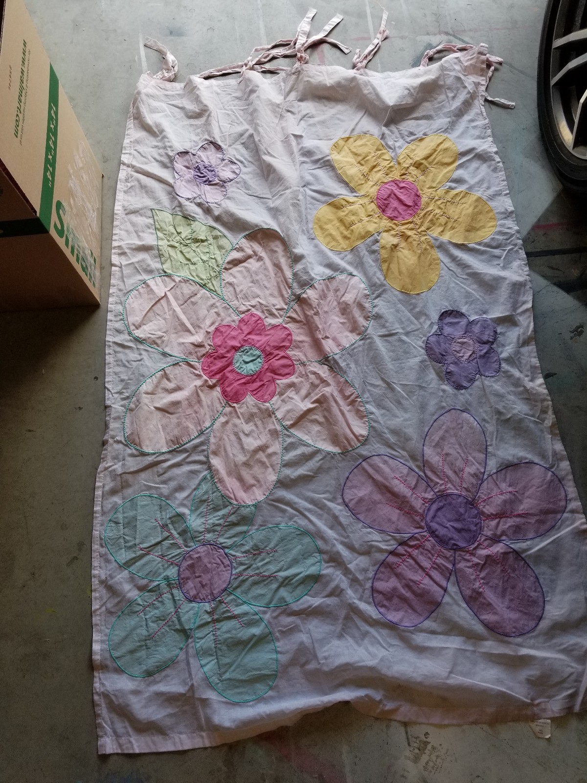 The Company Store Kids “Flowers” Peach Sheer Drapery Panel 42″ X 63″