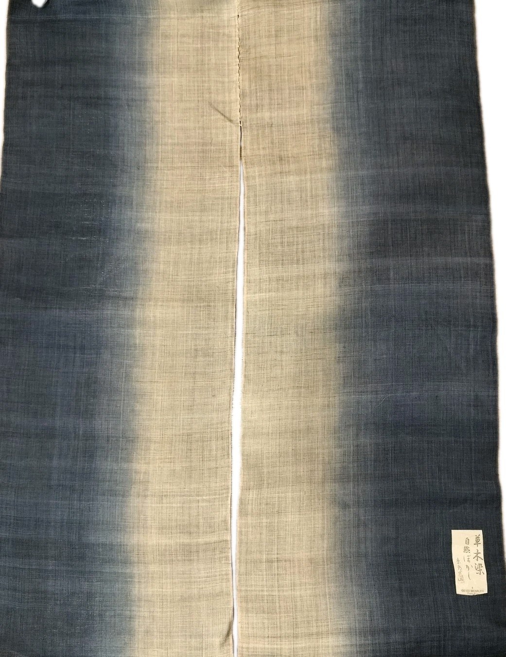 Kyoto Noren Curtain Japanese Indigo Dyed Linen Hemp Ombre Slate Blue W/Box 48×34