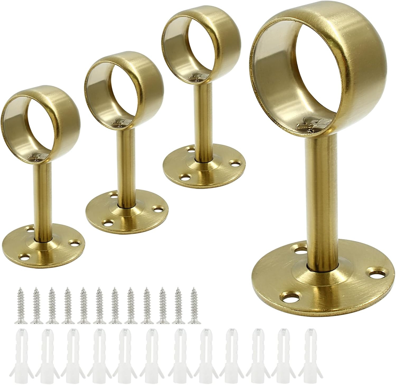 Biaungdo 1-1/4 Inch Ceiling-Mount Curtain Rod Brackets – Stainless Steel, Gold,