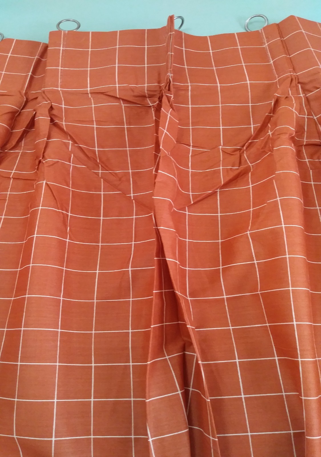 NEW USA Cotton /Rayon 36″ Pleat 1 Pr of Cafe Curtains – Rust or Taupe BELOW COST