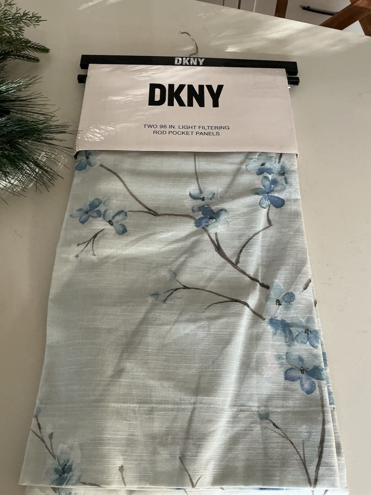 DKNY Cherry Blossom Floral Curtains 50″x 96″ Pole Top Window Panels Drape