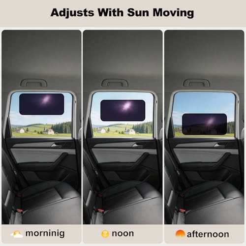 Car Window Shades 15.7×7 inches, Static Cling Anti-Glare Sun Shade for