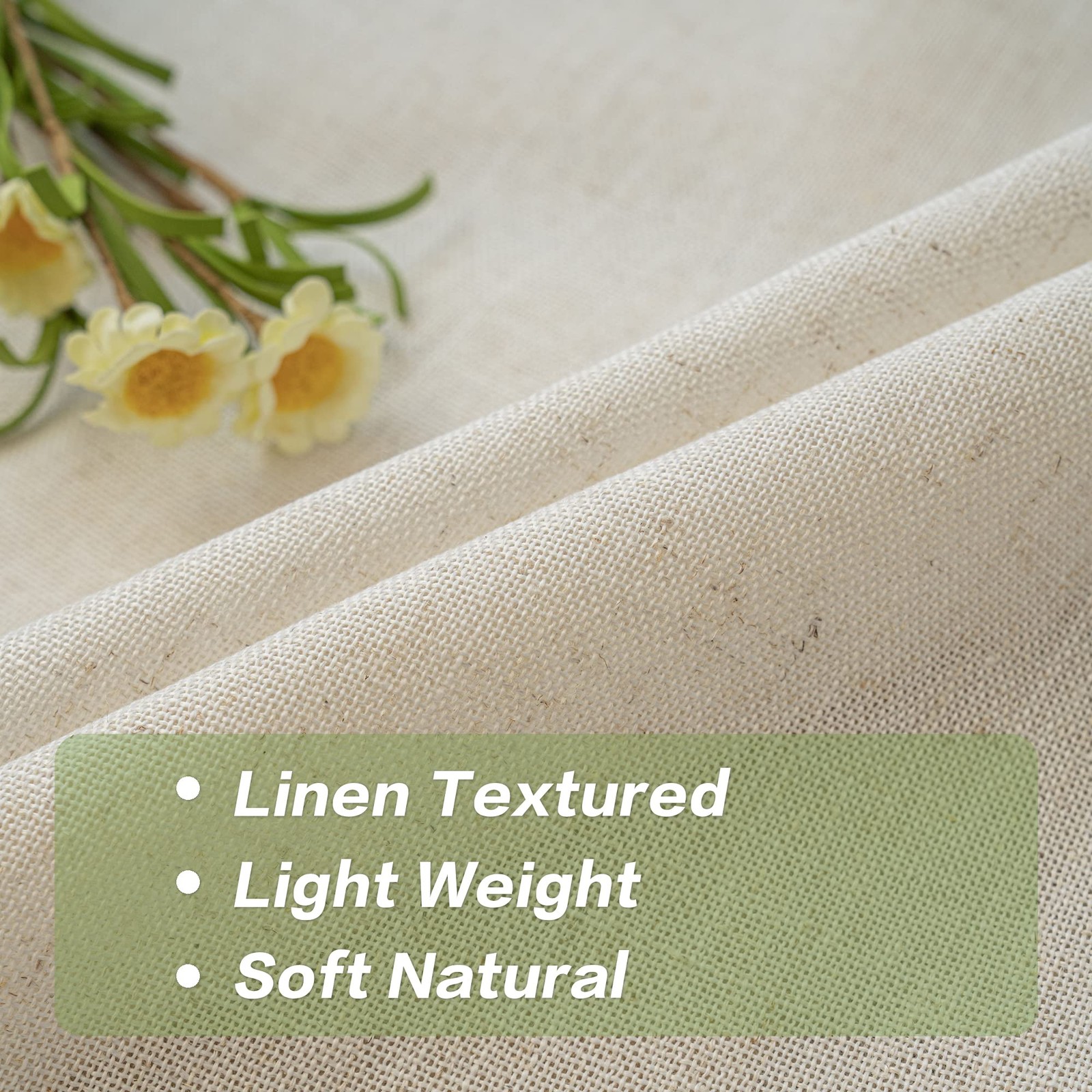 Oyring Faux Linen Double Pinch Pleat Window Curtains Panelssemi Sheer Light