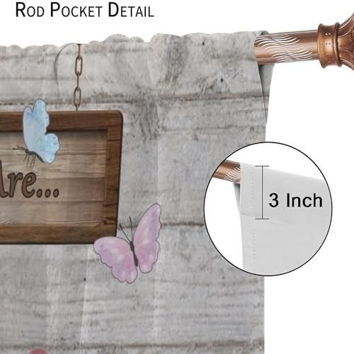 Flamingo Curtain,Summer Beach Tropical 20.5″W x 45″L (Pack of 2) Grey-pink