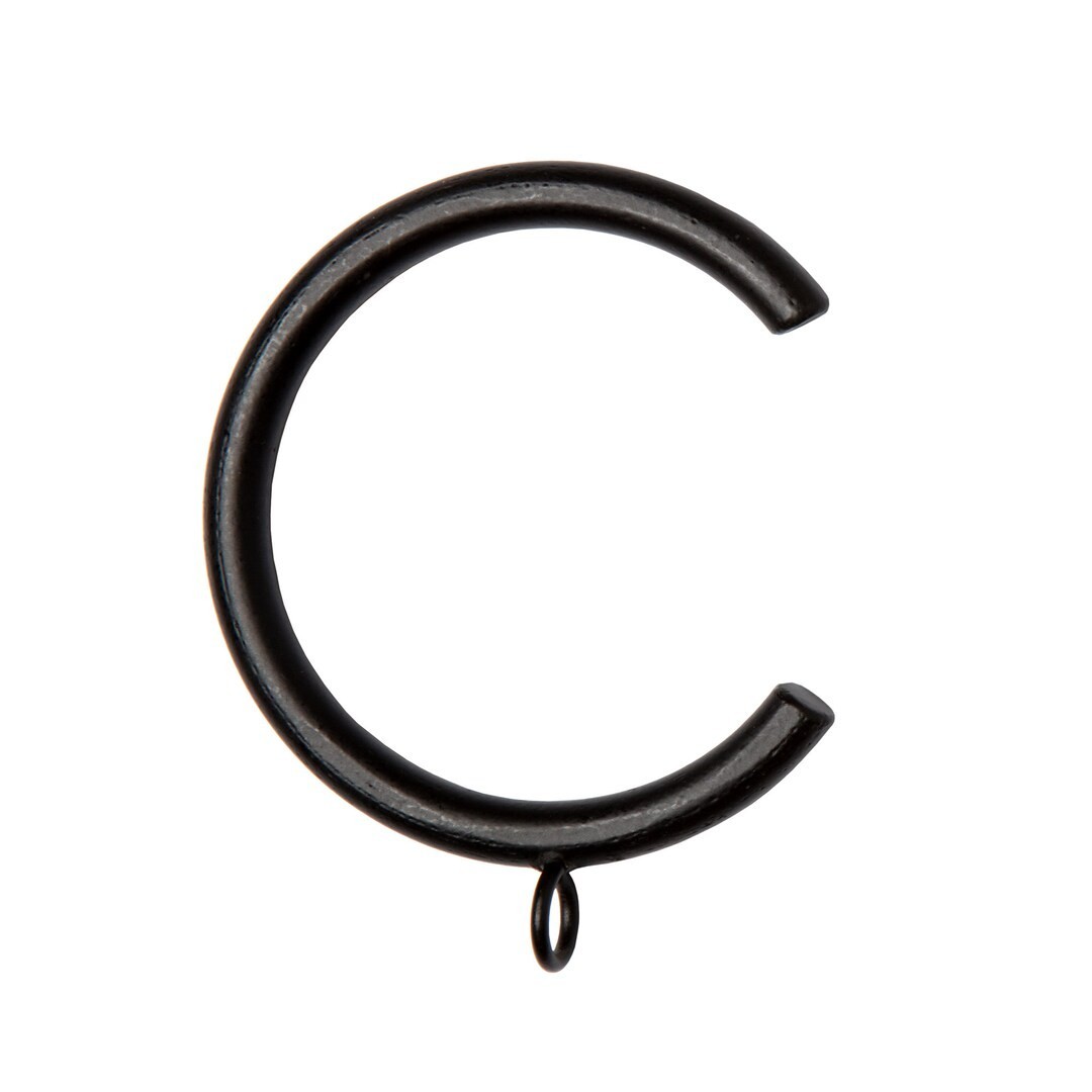 1-1/2″ C BYPASS BLACK IRON drapery curtain drape ring with eyelet – PER PIECE